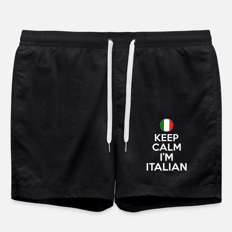 Restez calme en italien - Short de bain - noir