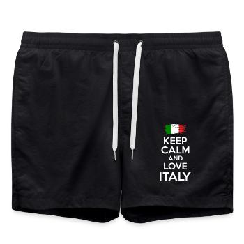Restez calme et aimez l’Italie - Short de bain - noir - Devant - AI Model Male 185 light (185cm)