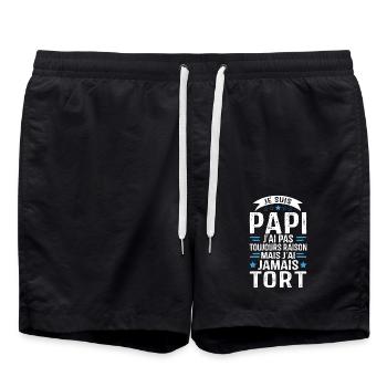 Papi j'ai pas toujours raison et j'ai jamais tort - Short de bain - noir - Devant - AI Model Male 185 light (185cm)