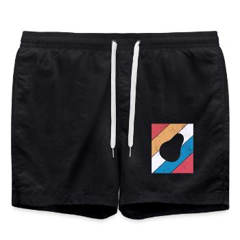 Avocado Vegan Lover Retro Veggie Diet Gift idea - Badeshorts - Schwarz - Vorne - AI Model Male 185 light (185cm)