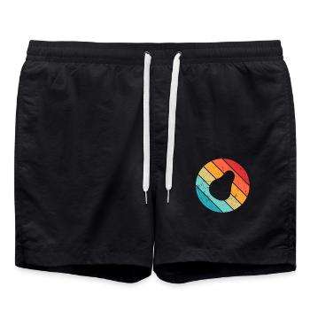 Avocado Vegan Lover Retro Veggie Diet Gift idea - Badeshorts - Schwarz - Vorne - AI Model Male 185 light (185cm)
