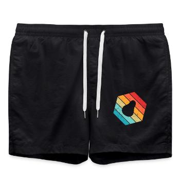 Avocado Vegan Lover Retro Veggie Diet Gift idea - Badeshorts - Schwarz - Vorne - AI Model Male 185 light (185cm)