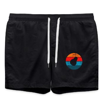 Avocado Vegan Lover Retro Veggie Diet Gift idea - Badeshorts - Schwarz - Vorne - AI Model Male 185 light (185cm)