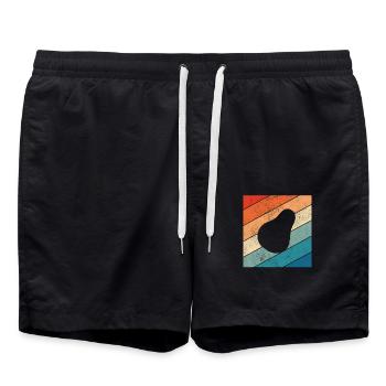 Avocado Vegan Lover Retro Veggie Diet Gift idea - Badeshorts - Schwarz - Vorne - AI Model Male 185 light (185cm)