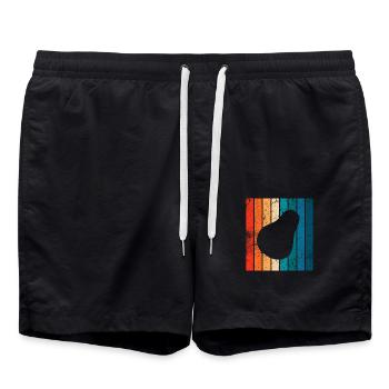 Avocado Vegan Lover Retro Veggie Diet Gift idea - Badeshorts - Schwarz - Vorne - AI Model Male 185 light (185cm)