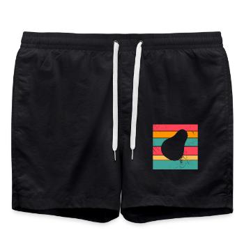 Avocado Vegan Lover Retro Veggie Diet Gift idea - Badeshorts - Schwarz - Vorne - AI Model Male 185 light (185cm)