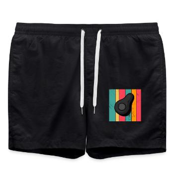 Avocado Vegan Lover Retro Veggie Diet Gift idea - Badeshorts - Schwarz - Vorne - AI Model Male 185 light (185cm)