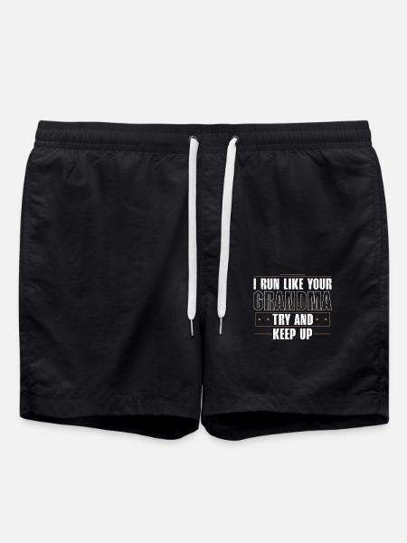Ich Laufe Wie Deine Oma - Versuch Mitzuhalten - Badeshorts - Schwarz