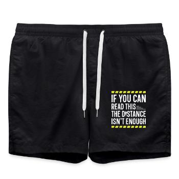 Si vous pouvez lire ceci, Is The Distance - Short de bain - noir - Devant - AI Model Male 185 light (185cm)