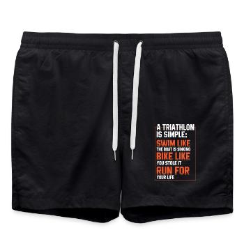 Triathlon Course Natation Cyclisme Athelete - Short de bain - noir - Devant - AI Model Male 185 light (185cm)