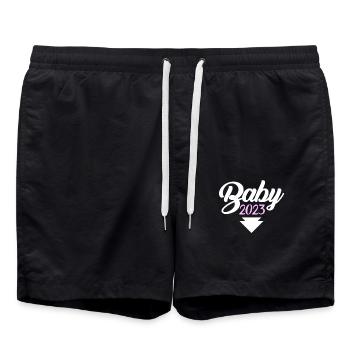 Fille enceinte 2023 - Short de bain - noir - Devant - AI Model Male 185 light (185cm)