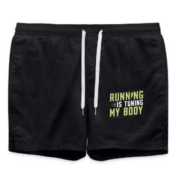 Courir, c’est régler mon body runner Marathon Trail - Short de bain - noir - Devant - AI Model Male 185 light (185cm)