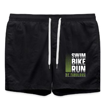 Swim Bike Run Be Fabulous Triathlon Athlet Swim - Badeshorts - Schwarz - Vorne - AI Model Male 185 light (185cm)