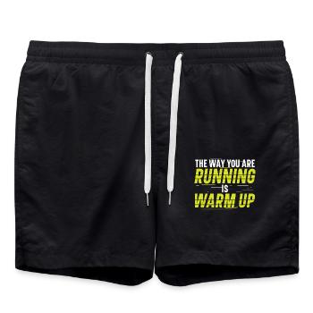 So Wie Du Läufst, Wärmst Du Dich Auf Läufer - Badeshorts - Schwarz - Vorne - AI Model Male 185 light (185cm)