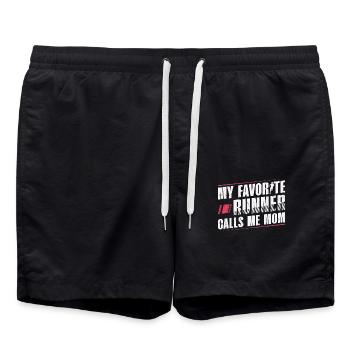 My Favorite Runner Calls Me Mom Runner Marathon - Swim Trunks - black - Front - AI Model Male 185 light (185cm)