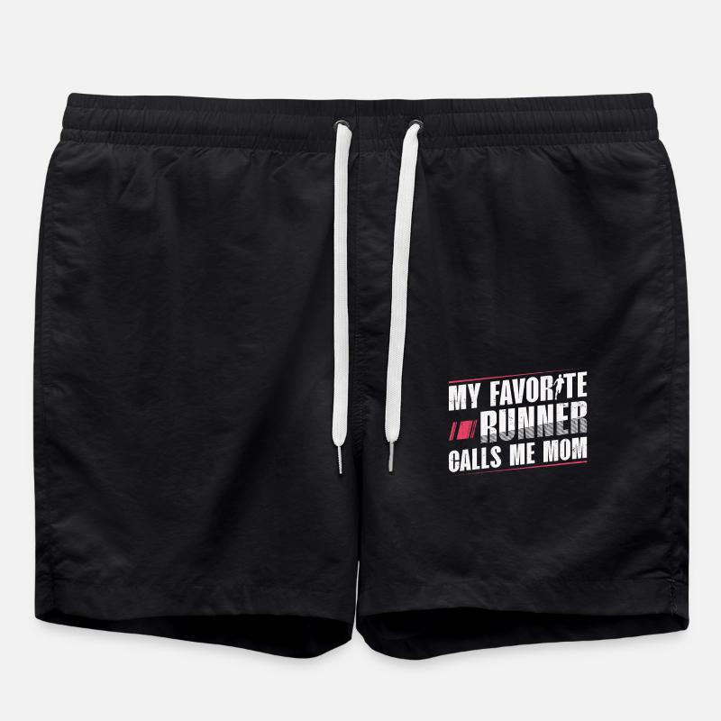 My Favorite Runner Calls Me Mom Runner Marathon - Swim Trunks - black
