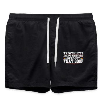 Les triathlètes ne sont pas des triathlons arrogants - Short de bain - noir - Devant - AI Model Male 185 light (185cm)