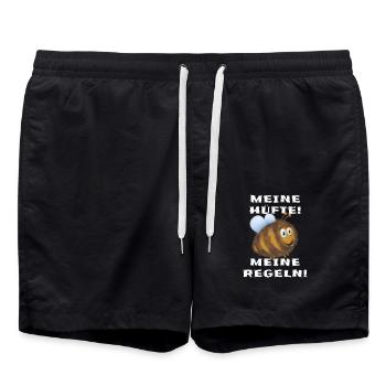 Dicke Hummel Hummelhüfte - Badeshorts - Schwarz - Vorne - AI Model Male 185 light (185cm)
