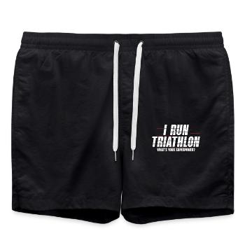 Ich Laufe Triathlon Triathlon Athlet Schwimmen - Badeshorts - Schwarz - Vorne - AI Model Male 185 light (185cm)