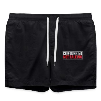 Continuez à courir, ne parlez pas de vêtements de marathon de coureur - Short de bain - noir - Devant - AI Model Male 185 light (185cm)