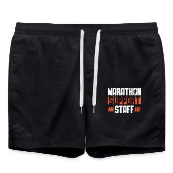Support staff for marathon runners - Swim Trunks - black - Front - AI Model Male 185 light (185cm)