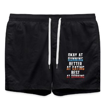 D’accord quand on court mieux quand on mange - Short de bain - noir - Devant - AI Model Male 185 light (185cm)