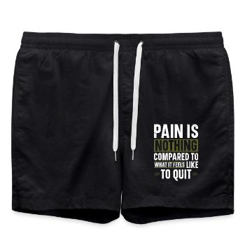 Pain is nothing runner marathon clothing - Swim Trunks - black - Front - AI Model Male 185 light (185cm)