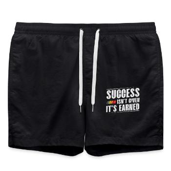 Success is not given to you, you have to - Swim Trunks - black - Front - AI Model Male 185 light (185cm)