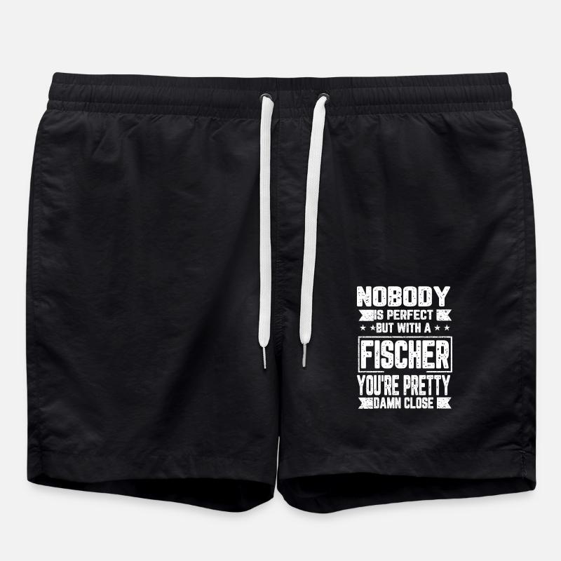 Fischer Niemand ist Perfekt Geschenkidee - Badeshorts - Schwarz