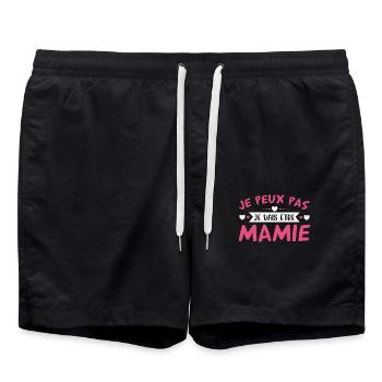 Je Peux Pas Je Vais Être Mamie Cadeau De Noël Cool - Short de bain - noir - Devant - AI Model Male 185 light (185cm)