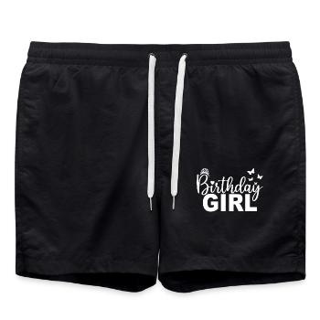Geburtstagskind Coole Geburtstagsparty für Kinder Mädchen - Badeshorts - Schwarz - Vorne - AI Model Male 185 light (185cm)
