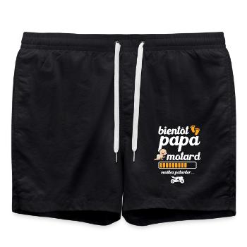 Bientôt papa motard - Short de bain - noir - Devant - AI Model Male 185 light (185cm)