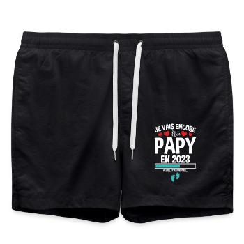 Je Vais Encore Être Papy En 2023 Cadeau Enceinte - Short de bain - noir - Devant - AI Model Male 185 light (185cm)