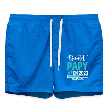 Bientôt Papy En 2023 Idée Cadeau Annonce Grossesse - Short de bain - cobalt blue - Devant