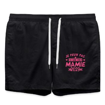 Mamie 2023 Cadeau Enceinte Maman Anniversaire Cool - Short de bain - noir - Devant - AI Model Male 185 light (185cm)