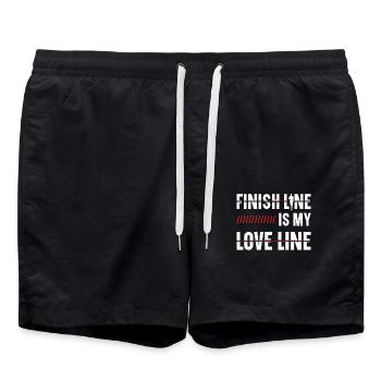 La ligne d’arrivée est ma ligne d’amour - Short de bain - noir - Devant - AI Model Male 185 light (185cm)
