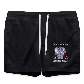 Tante und Nichte Bindung Beste Freunde Elefanten - Badeshorts - Schwarz - Vorne - AI Model Male 185 light (185cm)
