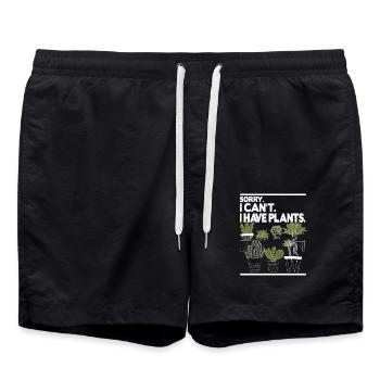 Désolé je ne peux pas avoir des plantes - Short de bain - noir - Devant - AI Model Male 185 light (185cm)
