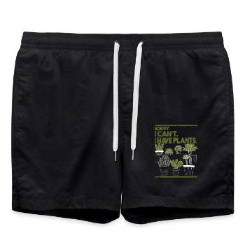 Désolé je ne peux pas avoir des plantes - Short de bain - noir - Devant - AI Model Male 185 light (185cm)