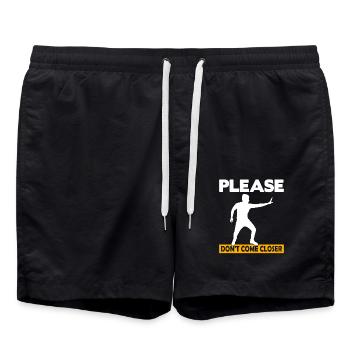 Please Don't come Closer - Badeshorts - Schwarz - Vorne - AI Model Male 185 light (185cm)