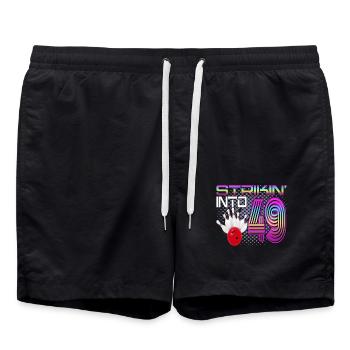 Striking Into 5 Bowling Bowler 5. Geburtstag - Badeshorts - Schwarz - Vorne - AI Model Male 185 light (185cm)