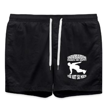 Snowboard Spruch Wintersport Snowboardfahrer - Badeshorts - Schwarz - Vorne - AI Model Male 185 light (185cm)