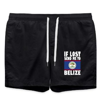 Belize Flagge Spruch - Badeshorts - Schwarz - Vorne - AI Model Male 185 light (185cm)