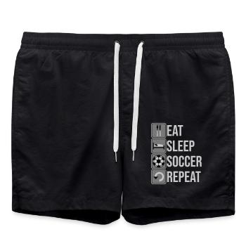Mangez dormir Soccer Répéter - Short de bain - noir - Devant - AI Model Male 185 light (185cm)