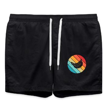 Banana Vegan Lover Retro Veggie Fruit Gift idea - Badeshorts - Schwarz - Vorne - AI Model Male 185 light (185cm)
