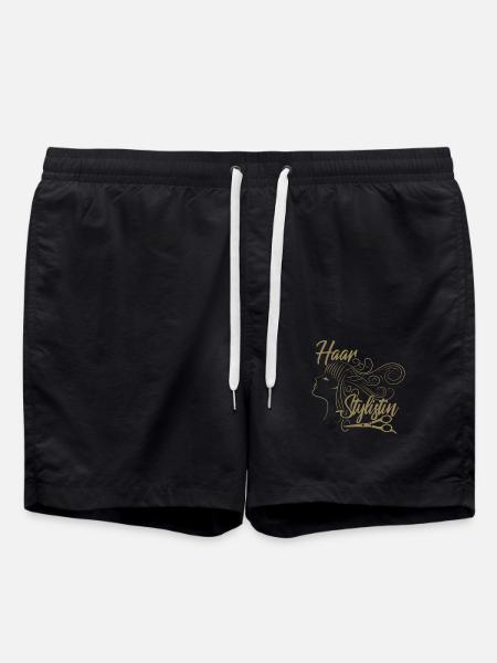 Haarstylistin Shirt Frisörin Damen Shirt Elegant - Badeshorts - Schwarz