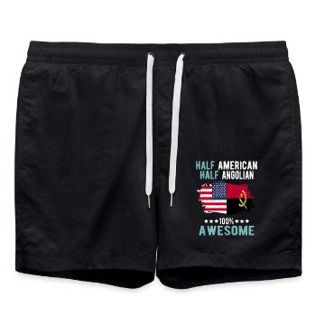 Moitié américain moitié Angolier - Short de bain - noir - Devant - AI Model Male 185 light (185cm)