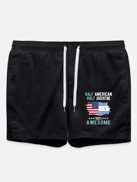 Half American Half Argentine - Swim Trunks - black