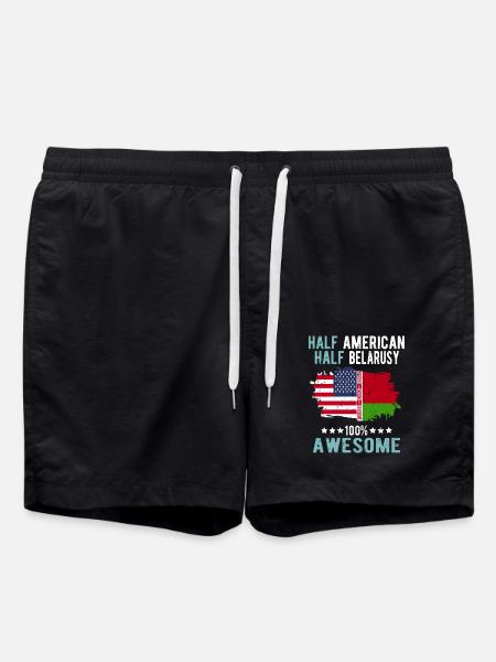 Half American Half Belarusian - Swim Trunks - black