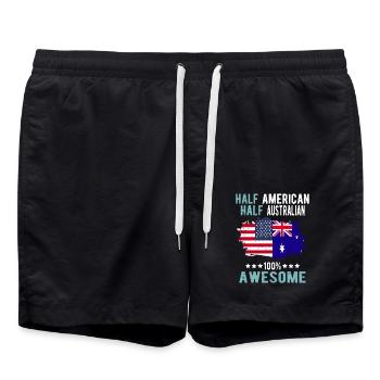 Moitié américain moitié australien - Short de bain - noir - Devant - AI Model Male 185 light (185cm)